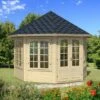 Palmako Veronica 3.4m X 3.4m Octagonal Summer House Log Cabin (34mm) - 7 Windows