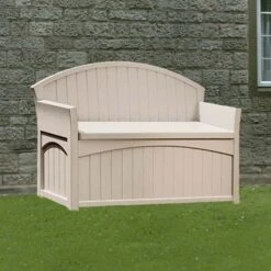 4'5 X 1'9 (1.34x0.53m) Suncast Resin Patio Storage Bench - Plastic Garden Storage