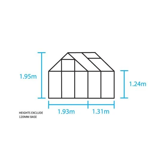 6'4 X 4'4 Halls Popular 64 Small Greenhouse (1.93 X 1.31m) - Image 2