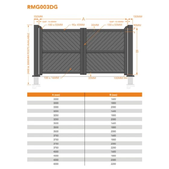 Barnstaple Premium Aluminium Driveway Double Gates - Grey - Image 2
