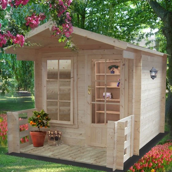 Shire Maulden 2.4m X 3.2m Log Cabin Summer House (19mm)