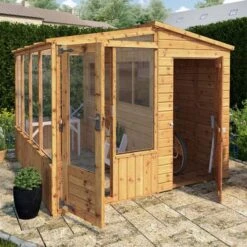 8'3 X 8'2 Mercia Wooden Combi Shed Greenhouse (2.53x2.50m)