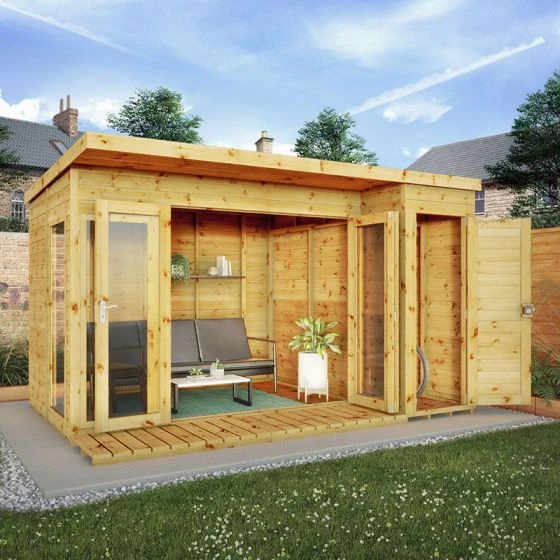 12' X 8' Mercia Premium Summer House With Side Shed (3.69m X 2.41m) - Image 2