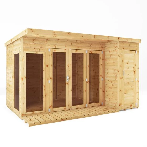 12' X 8' Mercia Premium Summer House With Side Shed (3.69m X 2.41m) - Image 7