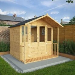 7' X 7' (2.12x1.94m) Mercia Shiplap Wooden Summerhouse With Veranda