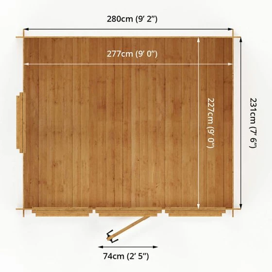 Mercia 3m X 2.5m Log Cabin Summer House (19mm) - Image 4