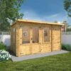 Mercia Visby 4.1m X 2.4m Pent Log Cabin With Side Shed (19mm)