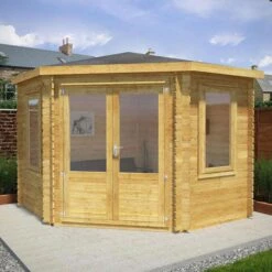 Mercia 3m X 3m Corner Log Cabin (28mm) - Double Glazed