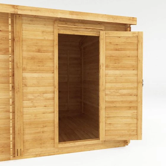 Mercia 5m X 3m Corner Log Cabin Plus Side Shed (28mm) – Double Glazed - Image 13