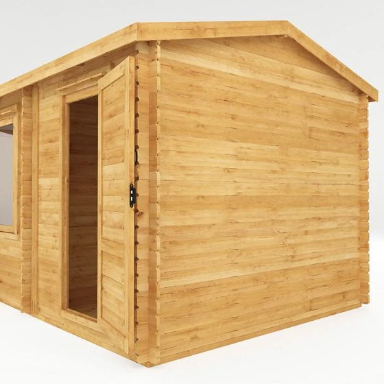 Mercia 5m X 3m Corner Log Cabin Plus Side Shed (28mm) – Double Glazed - Image 12