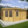 Mercia 5m X 3m Corner Log Cabin Plus Side Shed (28mm) – Double Glazed