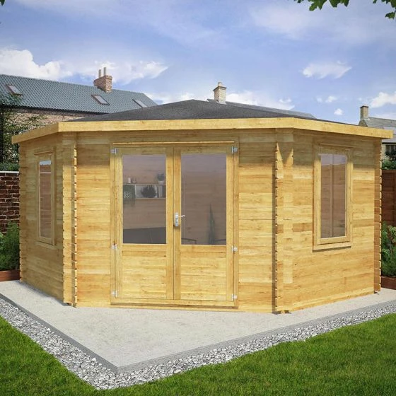 Mercia 4m X 4m Corner Log Cabin (28mm) - Double Glazed