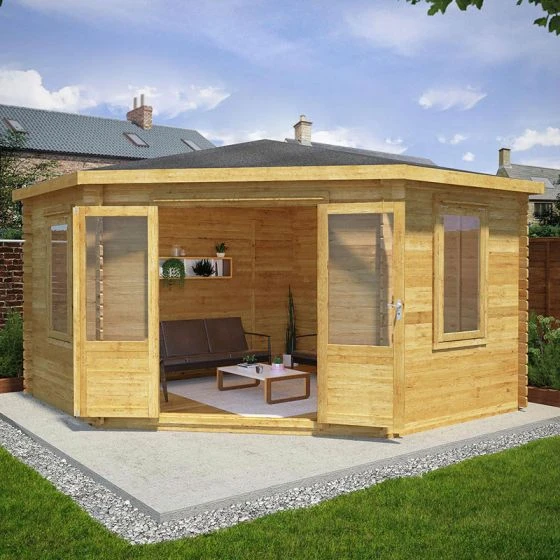 Mercia 4m X 4m Corner Log Cabin (28mm) - Double Glazed - Image 2