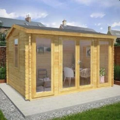 Mercia Director 4m X 3m Garden Office Log Cabin (34mm) - Double Glazed