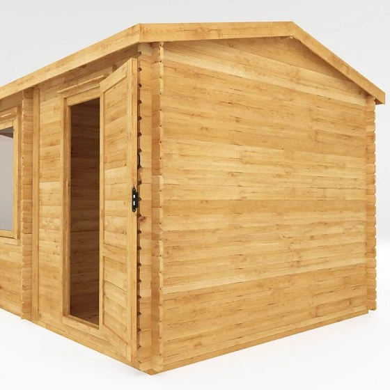 Mercia 5m X 3m Corner Log Cabin Plus Side Shed (34mm) – Double Glazed - Image 12