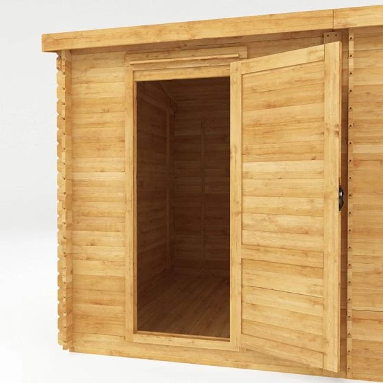 Mercia 5m X 3m Corner Log Cabin Plus Side Shed (34mm) – Double Glazed - Image 16