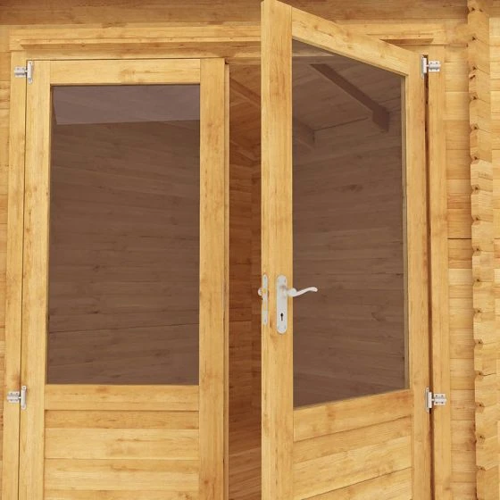 Mercia 5m X 3m Corner Log Cabin Plus Side Shed (34mm) – Double Glazed - Image 8