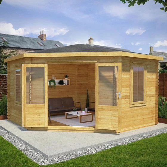 Mercia 4m X 4m Corner Log Cabin (34mm) - Double Glazed - Image 2
