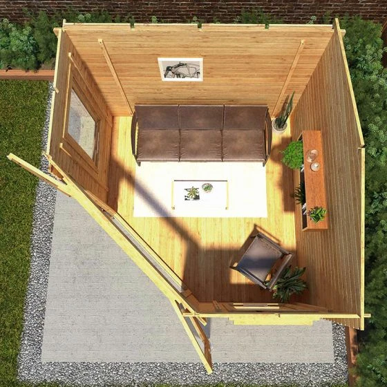 Mercia 3m X 3m Corner Log Cabin (44mm) - Double Glazed - Image 6