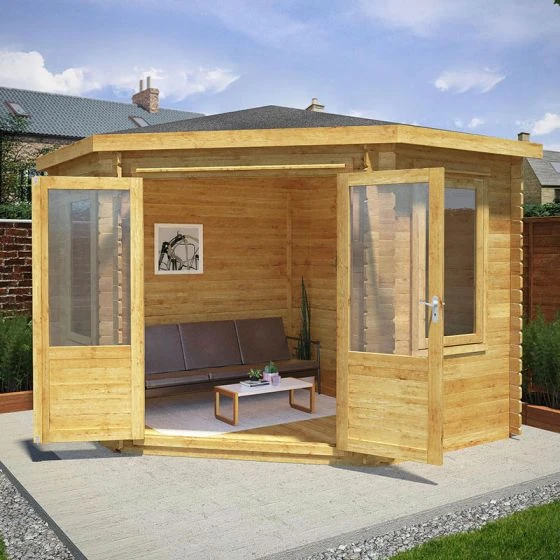 Mercia 3m X 3m Corner Log Cabin (44mm) - Double Glazed - Image 2