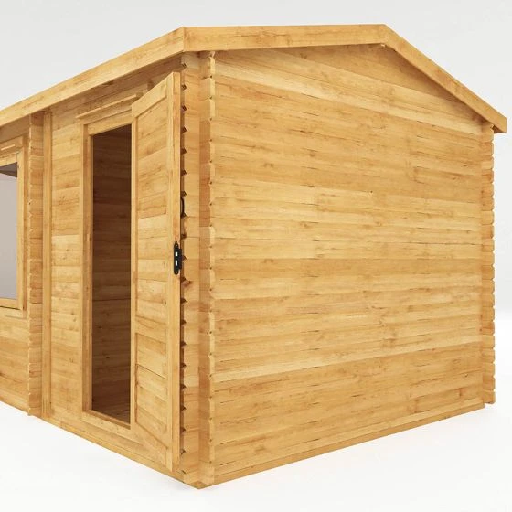 Mercia 5m X 3m Corner Log Cabin Plus Side Shed (44mm) – Double Glazed - Image 13