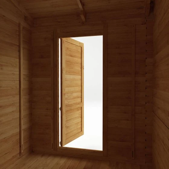 Mercia 5m X 3m Corner Log Cabin Plus Side Shed (44mm) – Double Glazed - Image 14