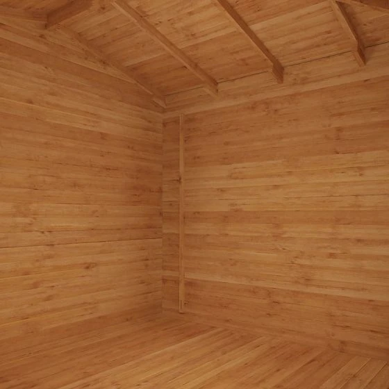 Mercia 5m X 3m Corner Log Cabin Plus Side Shed (44mm) – Double Glazed - Image 9