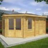 Mercia 5m X 3m Corner Log Cabin Plus Side Shed (44mm) – Double Glazed