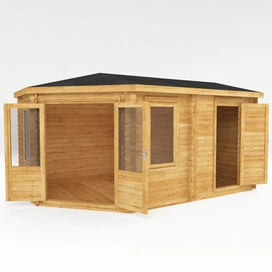 Mercia 5m X 3m Corner Log Cabin Plus Side Shed (44mm) – Double Glazed - Image 16