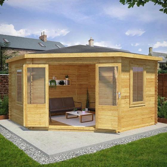 Mercia 4m X 4m Corner Log Cabin (44mm) - Double Glazed - Image 2