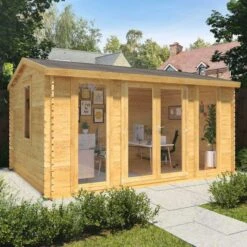 Mercia Director 4.5m X 3.5m Garden Office Log Cabin (44mm) - Double Glazed