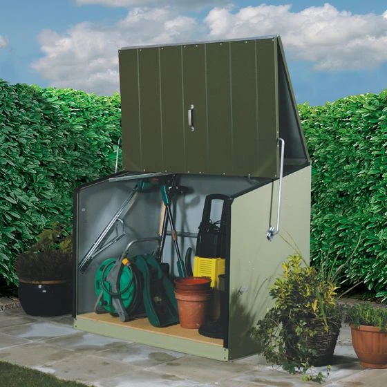 4'6 X 2'11 (1.38x0.89m) Trimetals Green Stowaway Garden Metal Storage Unit