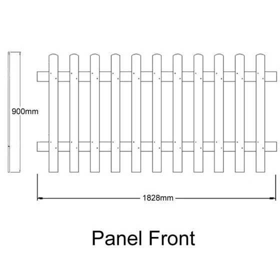 Forest 6' X 3' Pressure Treated Pale Picket Fence Panel (1.83m X 0.9m) - Image 3
