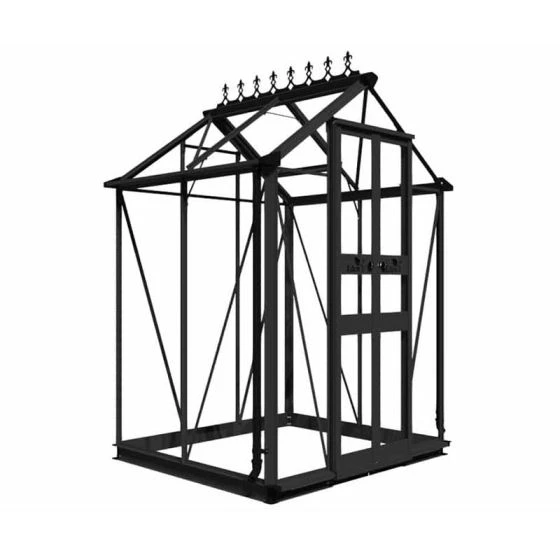 4' X 4' Halls Cotswold Birdlip Small Greenhouse In Black With Toughened Glass (1.47m X 1.32m) - Image 9