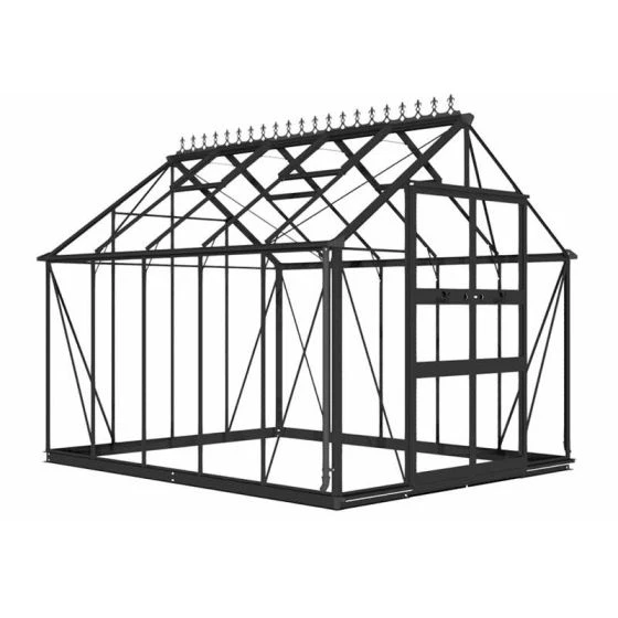 8' X 10' Halls Cotswold Blockley Greenhouse In Black With Toughened Glass (2.56m X 3.17m) - Image 13