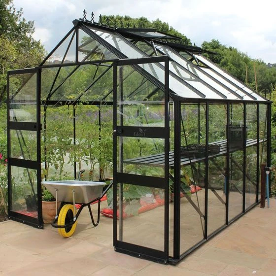 8' X 10' Halls Cotswold Blockley Greenhouse In Black With Toughened Glass (2.56m X 3.17m) - Image 3