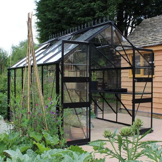 8' X 10' Halls Cotswold Blockley Greenhouse In Black With Toughened Glass (2.56m X 3.17m) - Image 5