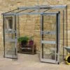 8' X 4' Halls Cotswold Broadway 84 Silver Lean-To Greenhouse (2.56m X 1.32m)