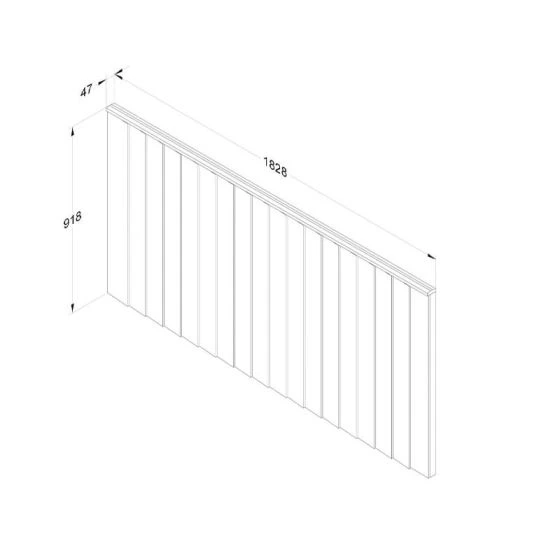 Forest 6' X 3' Brown Pressure Treated Vertical Closeboard Fence Panel (1.83m X 0.92m) - Image 2