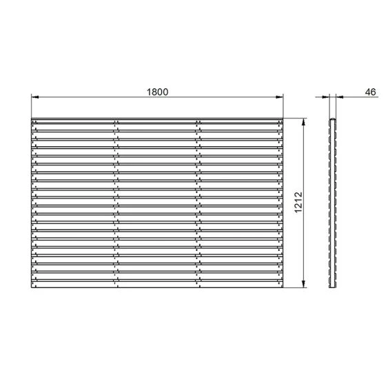Forest 6' X 4' Pressure Treated Contemporary Double Slatted Fence Panel (1.8m X 1.2m) - Image 2