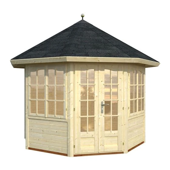 Palmako Veronica 2.9m X 2.9m Octagonal Summer House Log Cabin (28mm) - 2 Windows - Image 5