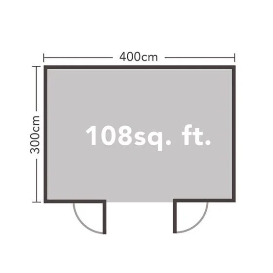 Forest Melbury 4m X 3m Log Cabin (34mm) - Single Glazed - Image 3
