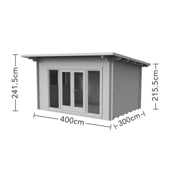 Forest Melbury 4m X 3m Log Cabin (34mm) - Single Glazed - Image 2