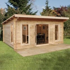 Forest Mendip 5m X 4m Log Cabin Garden Office (45mm)