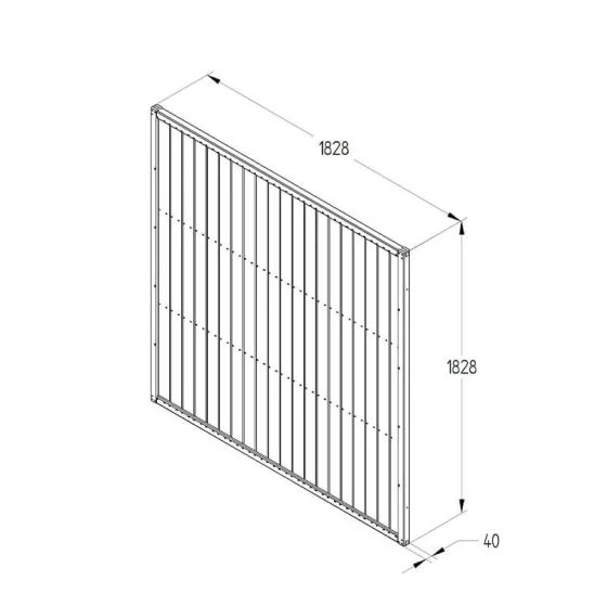 Forest 6' X 6' Pressure Treated Vertical Tongue And Groove Fence Panel (1.83m X 1.83m) - Image 3