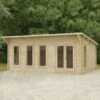 Forest Wolverley 6m X 4m Log Cabin Garden Office (45mm)
